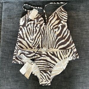 DVF animal print tankini